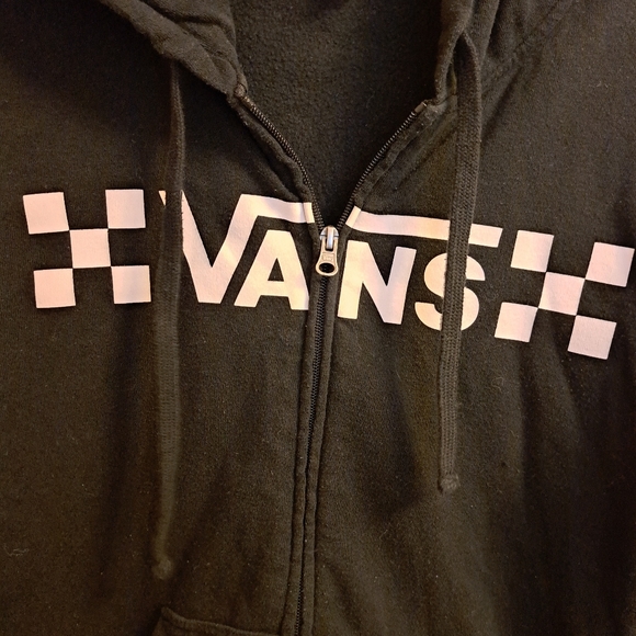 Vans Size XS Zip Up Hoodie Black - Picture 3 of 5